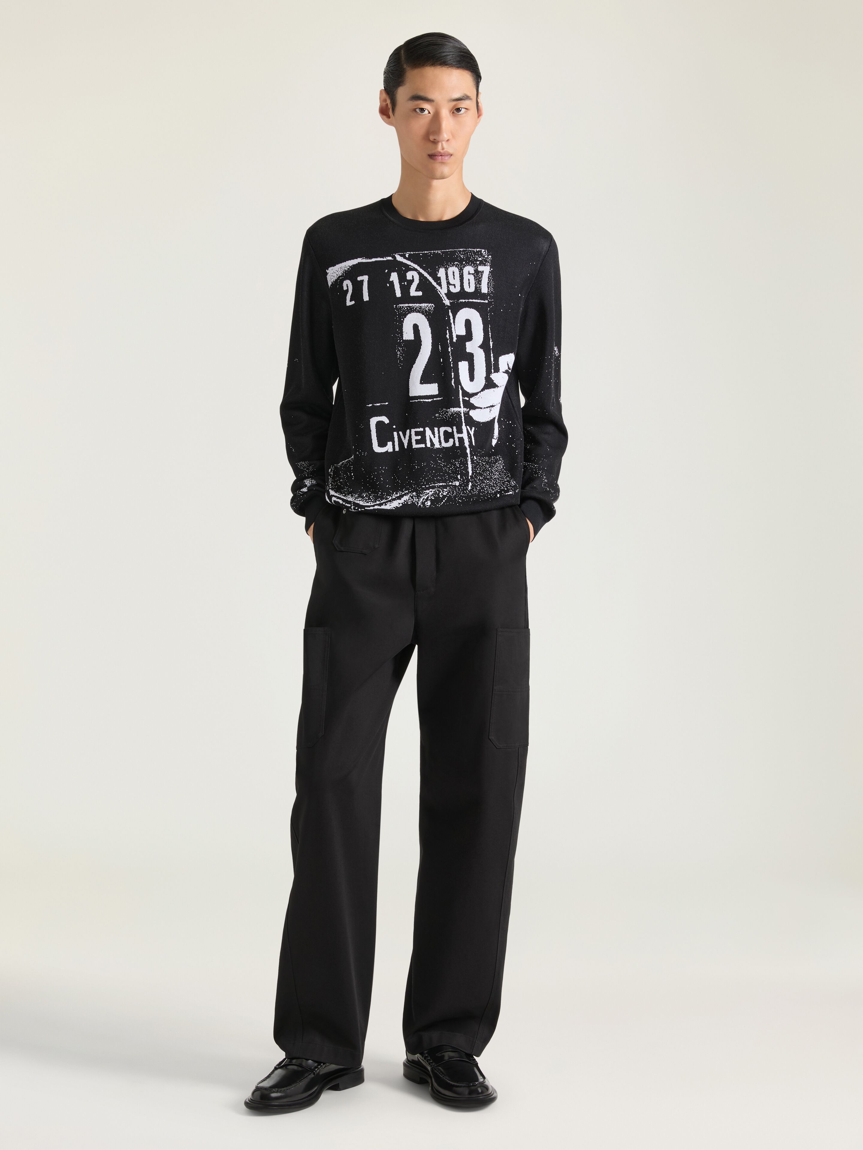 Knitted sweater with Clapperboard jacquard